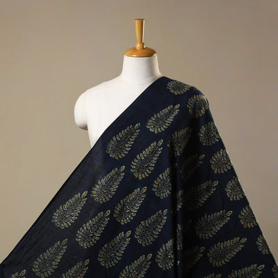 Blue Natural Dyed Block Print Cotton Ajrakh Fabric