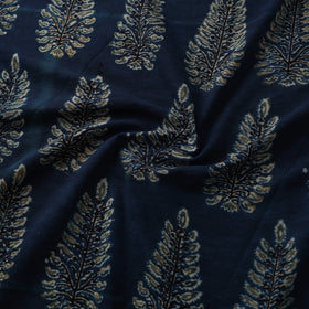Blue Natural Dyed Block Print Cotton Ajrakh Fabric