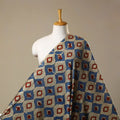 Blue Natural Dyed Block Print Cotton Ajrakh Fabric