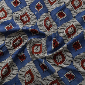 Blue Natural Dyed Block Print Cotton Ajrakh Fabric