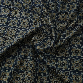 Blue Natural Dyed Block Print Cotton Ajrakh Fabric
