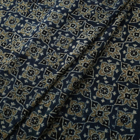 Blue Natural Dyed Block Print Cotton Ajrakh Fabric