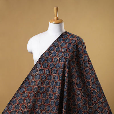 Blue - natural dyed cotton fabric 51 - handcrafted