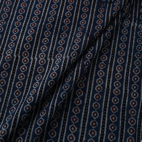 Blue Natural Dyed Block Print Cotton Ajrakh Fabric