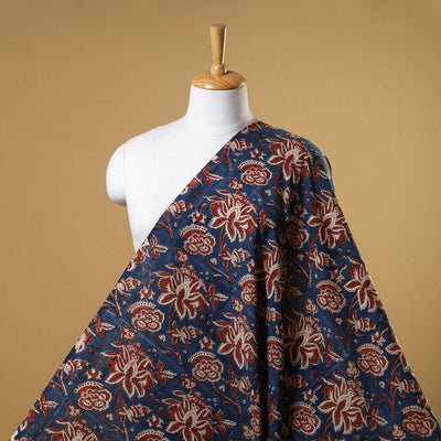 Blue - natural dyed cotton fabric 53 - handcrafted