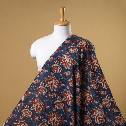 Blue - natural dyed cotton fabric 53 - handcrafted