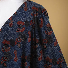 Blue - natural dyed cotton fabric 63 - handcrafted