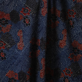 Blue - natural dyed cotton fabric 63 - handcrafted