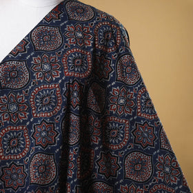 Blue - natural dyed cotton fabric 64 - handcrafted