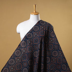 Blue - natural dyed cotton fabric 64 - handcrafted