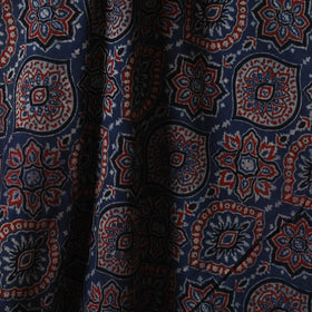 Blue - natural dyed cotton fabric 64 - handcrafted