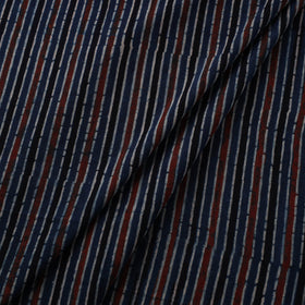 Blue Natural Dyed Block Print Cotton Ajrakh Fabric
