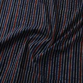 Blue Natural Dyed Block Print Cotton Ajrakh Fabric