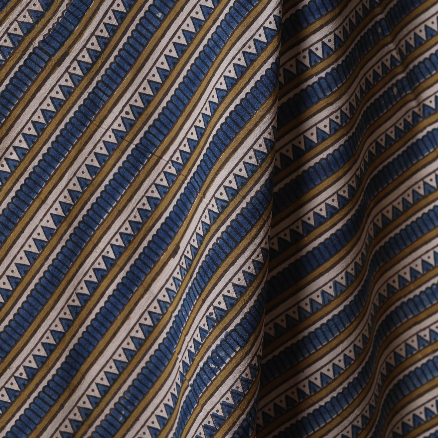 Blue - natural dyed cotton fabric 76 - handcrafted