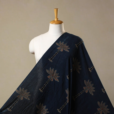 Blue Natural Dyed Block Print Cotton Ajrakh Fabric
