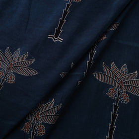 Blue Natural Dyed Block Print Cotton Ajrakh Fabric