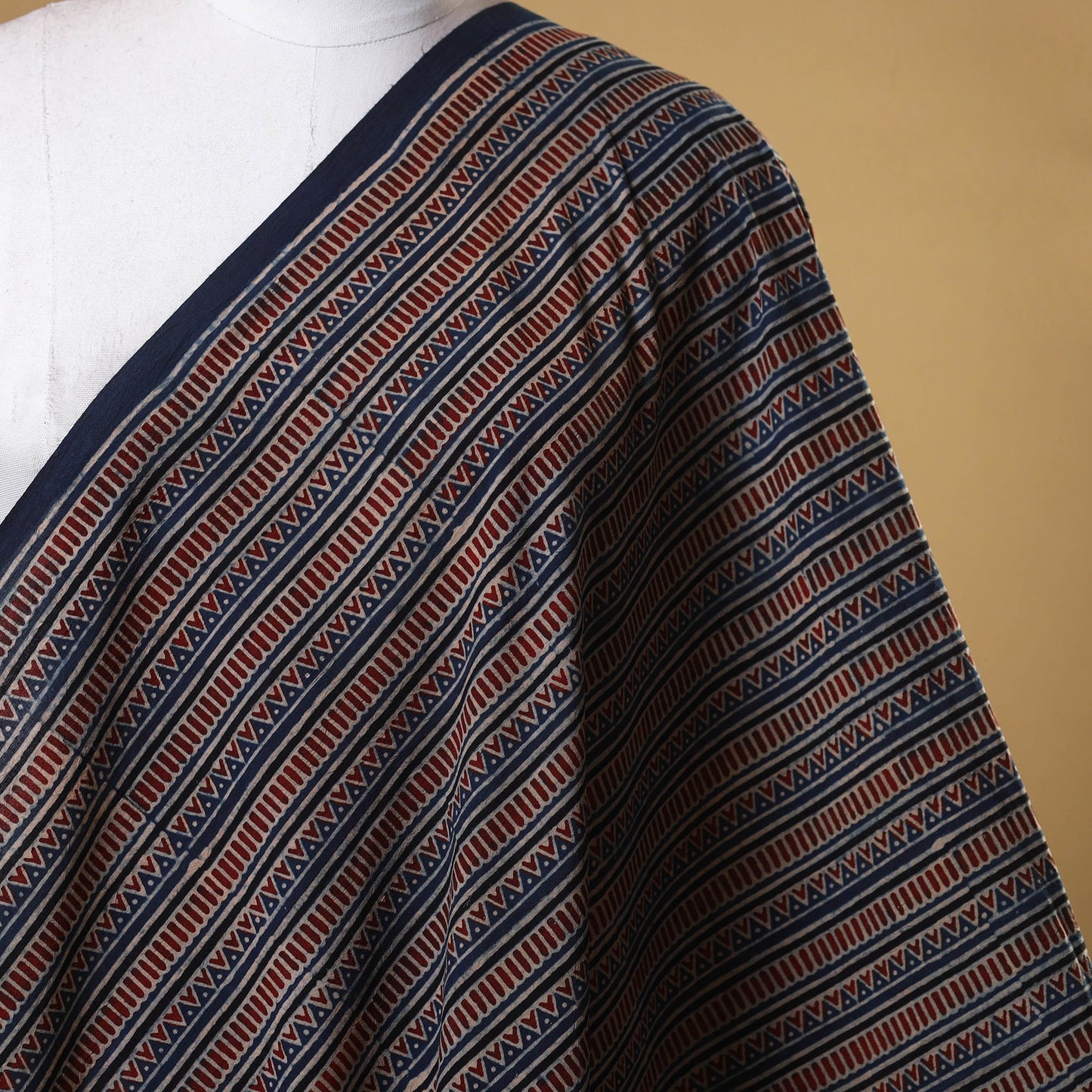 Blue - natural dyed cotton fabric 78 - handcrafted