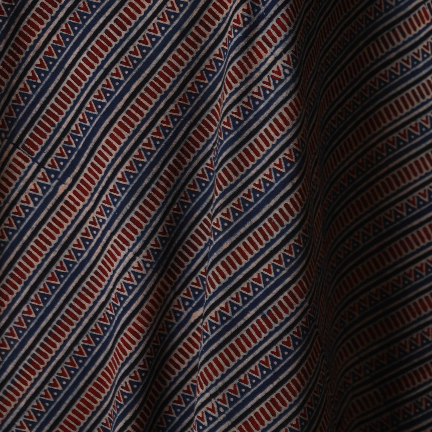 Blue - natural dyed cotton fabric 78 - handcrafted