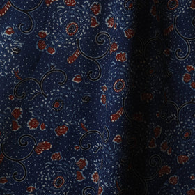 Blue - natural dyed cotton fabric 88 - handcrafted