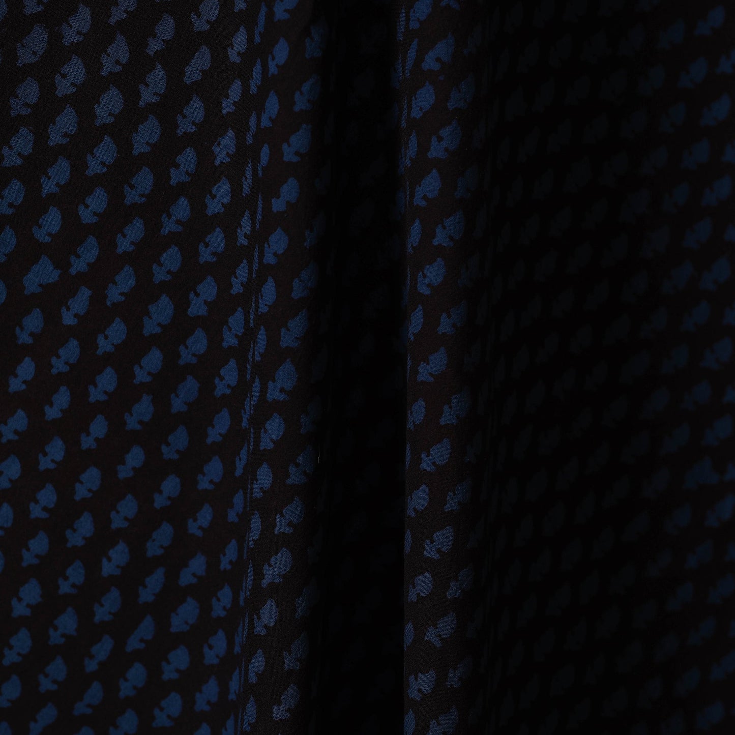 Blue - natural dyed cotton hand bagh fabric 07 - handcrafted