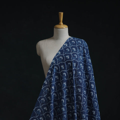 Natural dyed cotton hand block dabu bagru print fabric 05