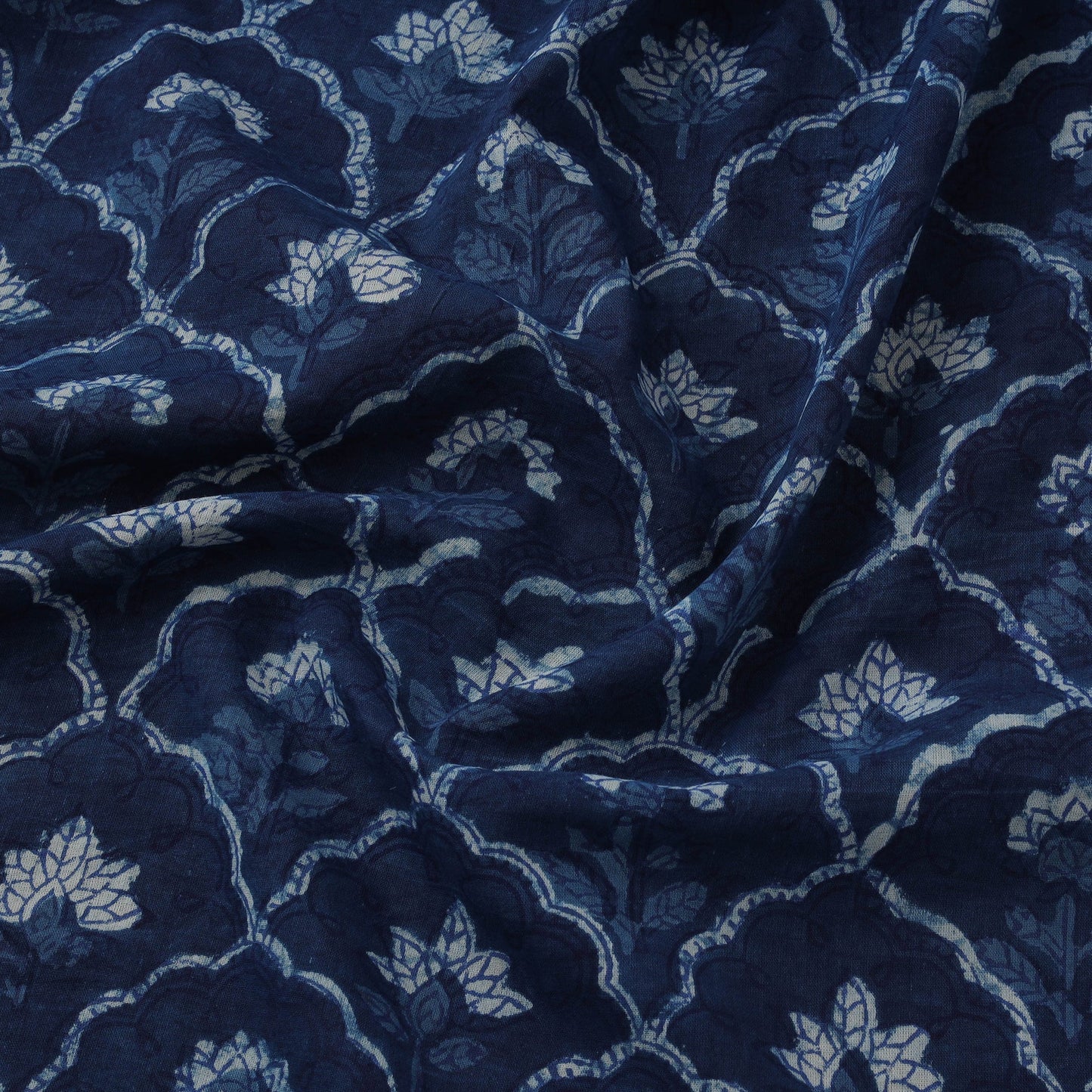 Natural dyed cotton hand block dabu bagru print fabric 05