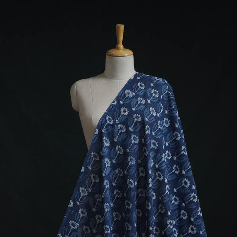 Natural dyed cotton hand block dabu bagru print fabric 07