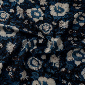 Natural dyed cotton hand jahota fabric 15 - handcrafted