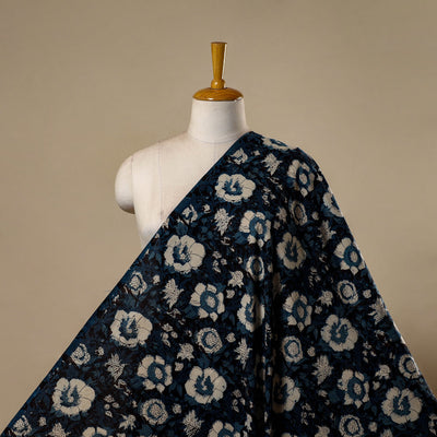 Natural dyed cotton hand jahota fabric 15 - handcrafted