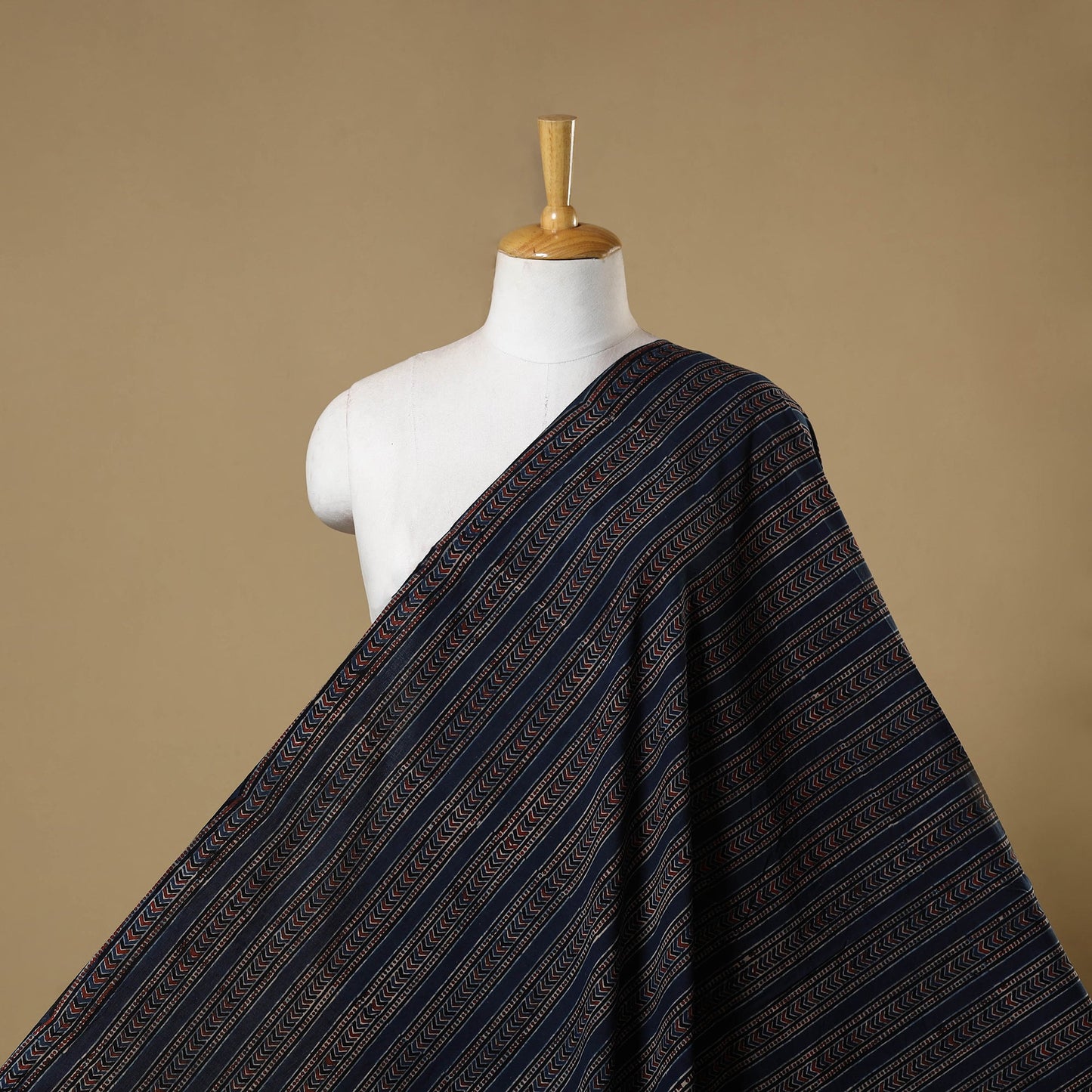 Blue - natural dyed cotton hand fabric 16 - handcrafted