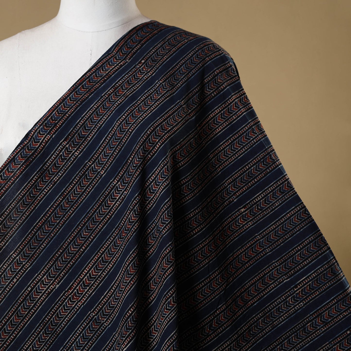 Blue - natural dyed cotton hand fabric 16 - handcrafted