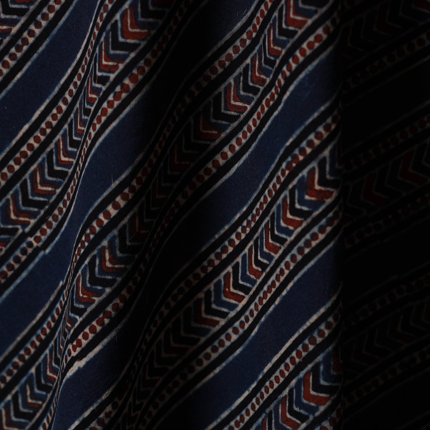 Blue - natural dyed cotton hand fabric 16 - handcrafted