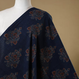 Blue - natural dyed cotton hand fabric 31 - handcrafted