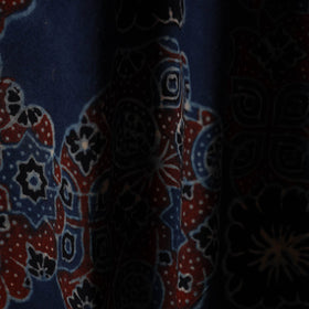 Blue - natural dyed cotton hand fabric 34 - handcrafted