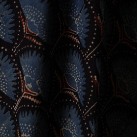 Blue - natural dyed cotton hand fabric 38 - handcrafted