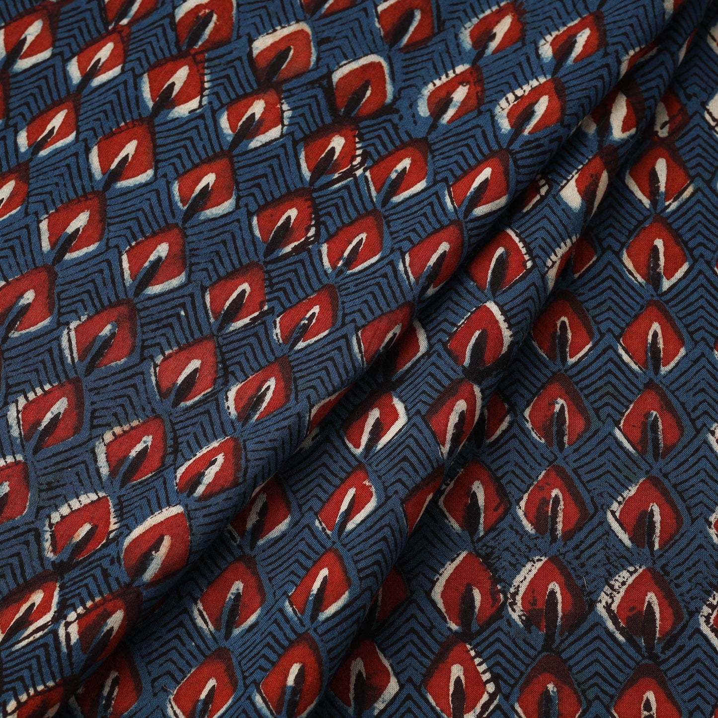 Natural dyed cotton hand pipad fabric 09 - handcrafted