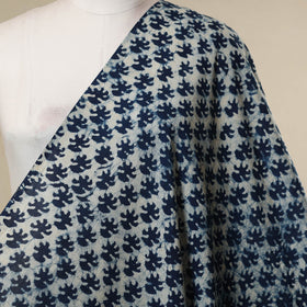 Blue - natural dyed cotton indigo bagru fabric 02