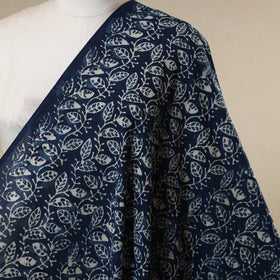 Blue - natural dyed cotton indigo bagru fabric 05