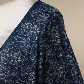 Blue - natural dyed cotton indigo bagru fabric 09