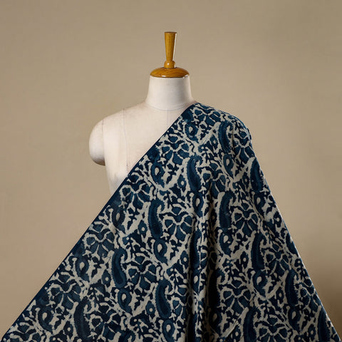 Natural dyed cotton indigo hand bagru dabu fabric 26