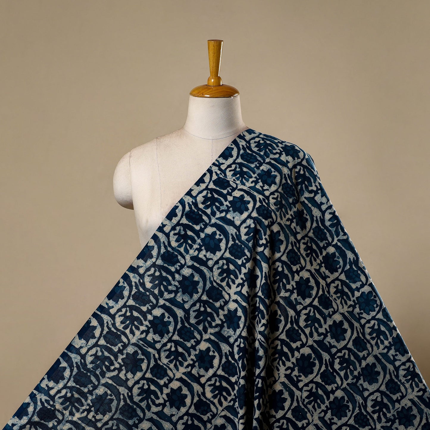Natural dyed cotton indigo hand bagru dabu fabric 23