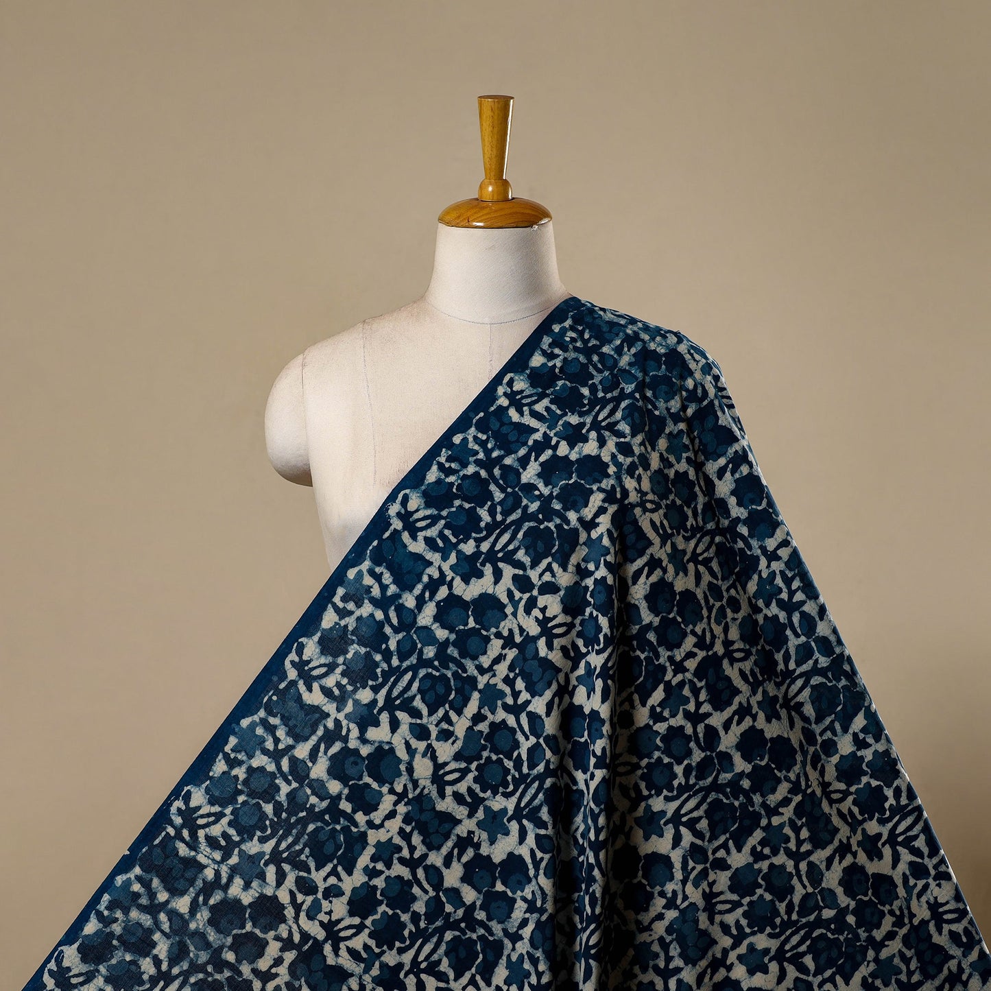 Natural dyed cotton indigo hand bagru dabu fabric 28