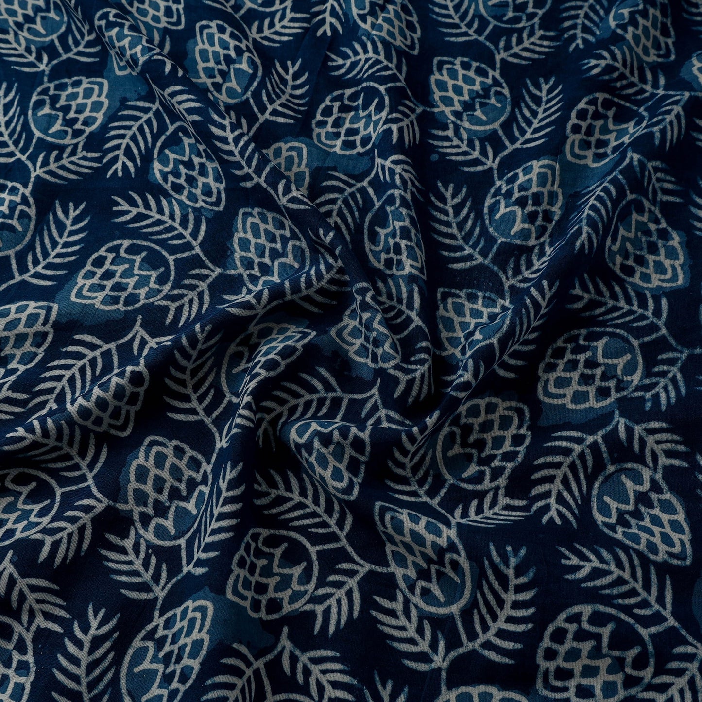 Natural dyed cotton indigo hand bagru dabu fabric 31