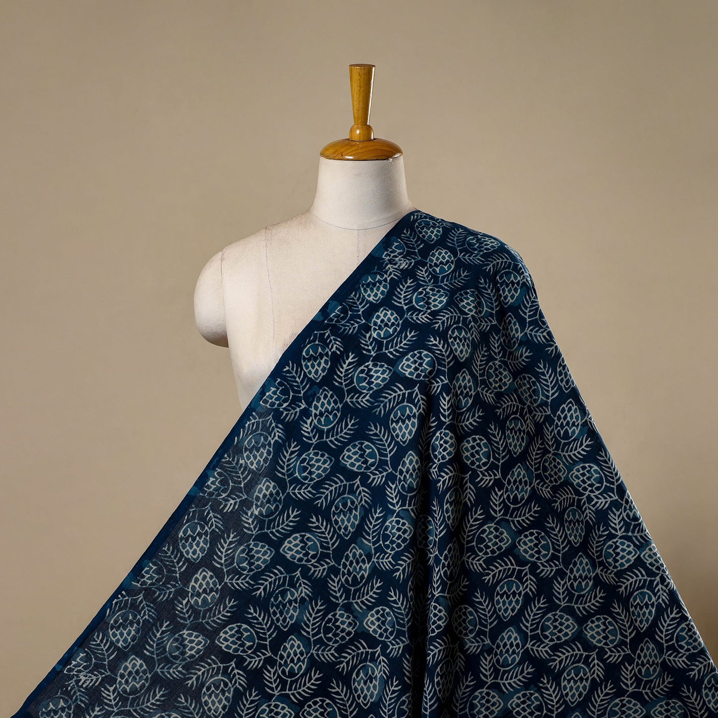 Natural dyed cotton indigo hand bagru dabu fabric 31