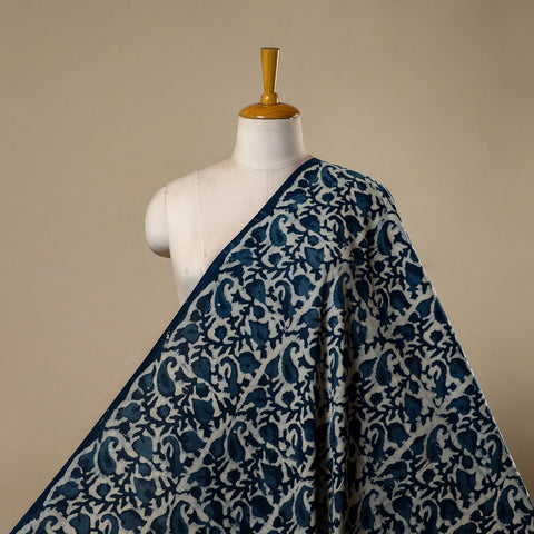 Natural dyed cotton indigo hand bagru dabu fabric 35