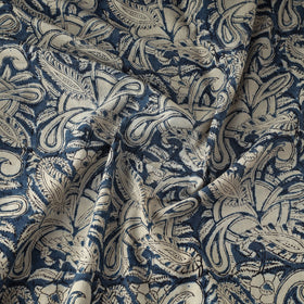  Blue Natural Dyed Block Print Cotton Kalamkari Fabric