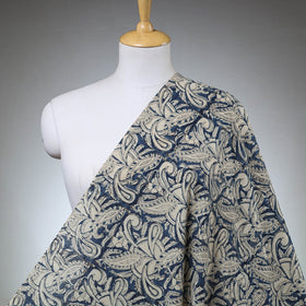  Blue Natural Dyed Block Print Cotton Kalamkari Fabric