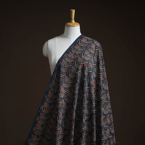 Natural dyed cotton kutch hand block ajrakh print fabric 01