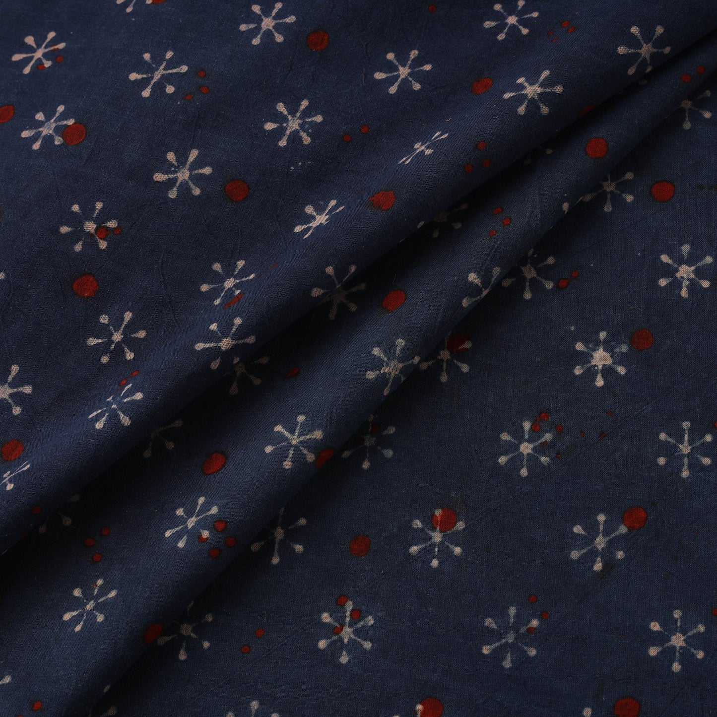 Natural dyed cotton kutch hand block ajrakh print fabric 14