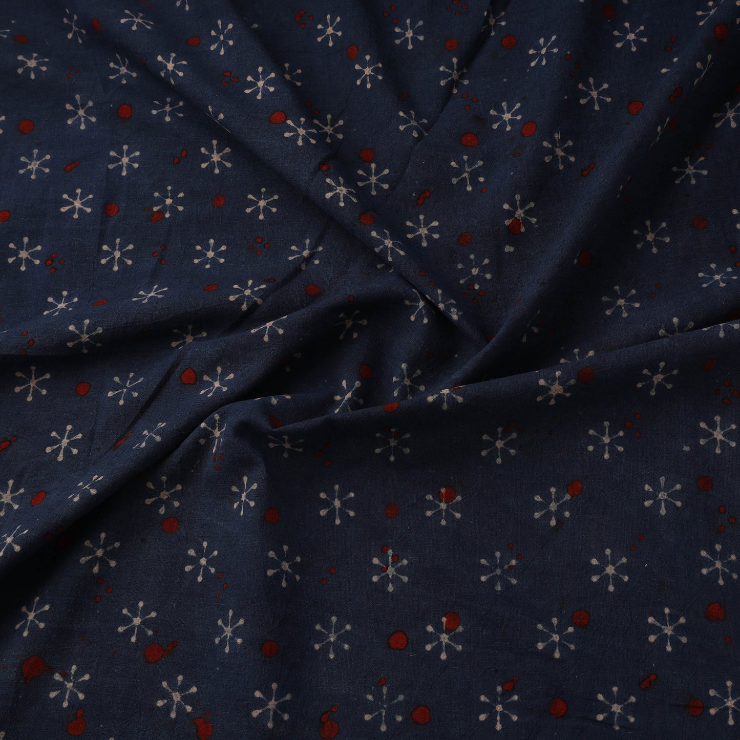 Natural dyed cotton kutch hand block ajrakh print fabric 14